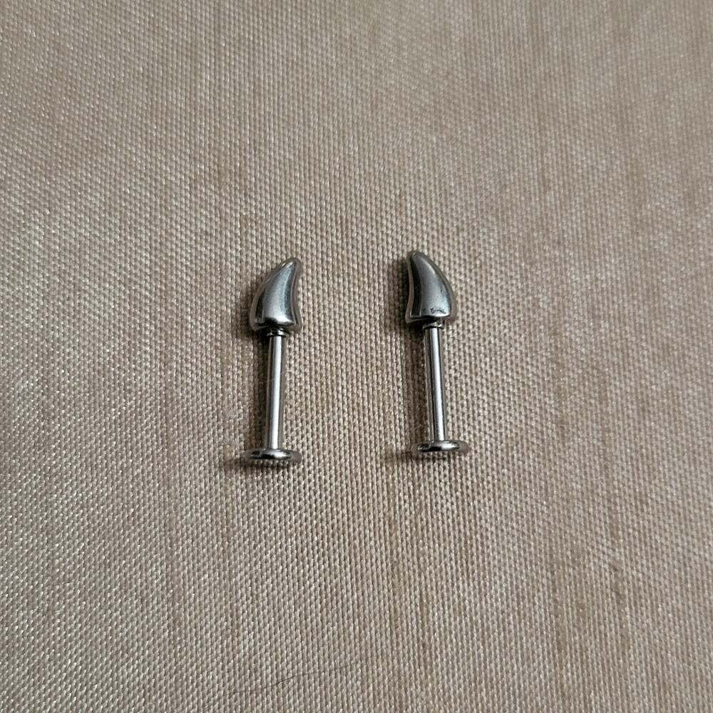 Devil horn spiked cartilage helix ear piercings 16 Gauge, 8mm,  stainless steel